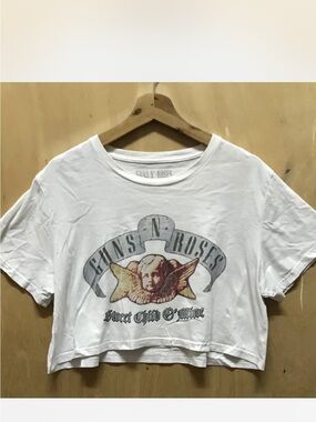 Princess Polly White Cropped Graphic Band Tee